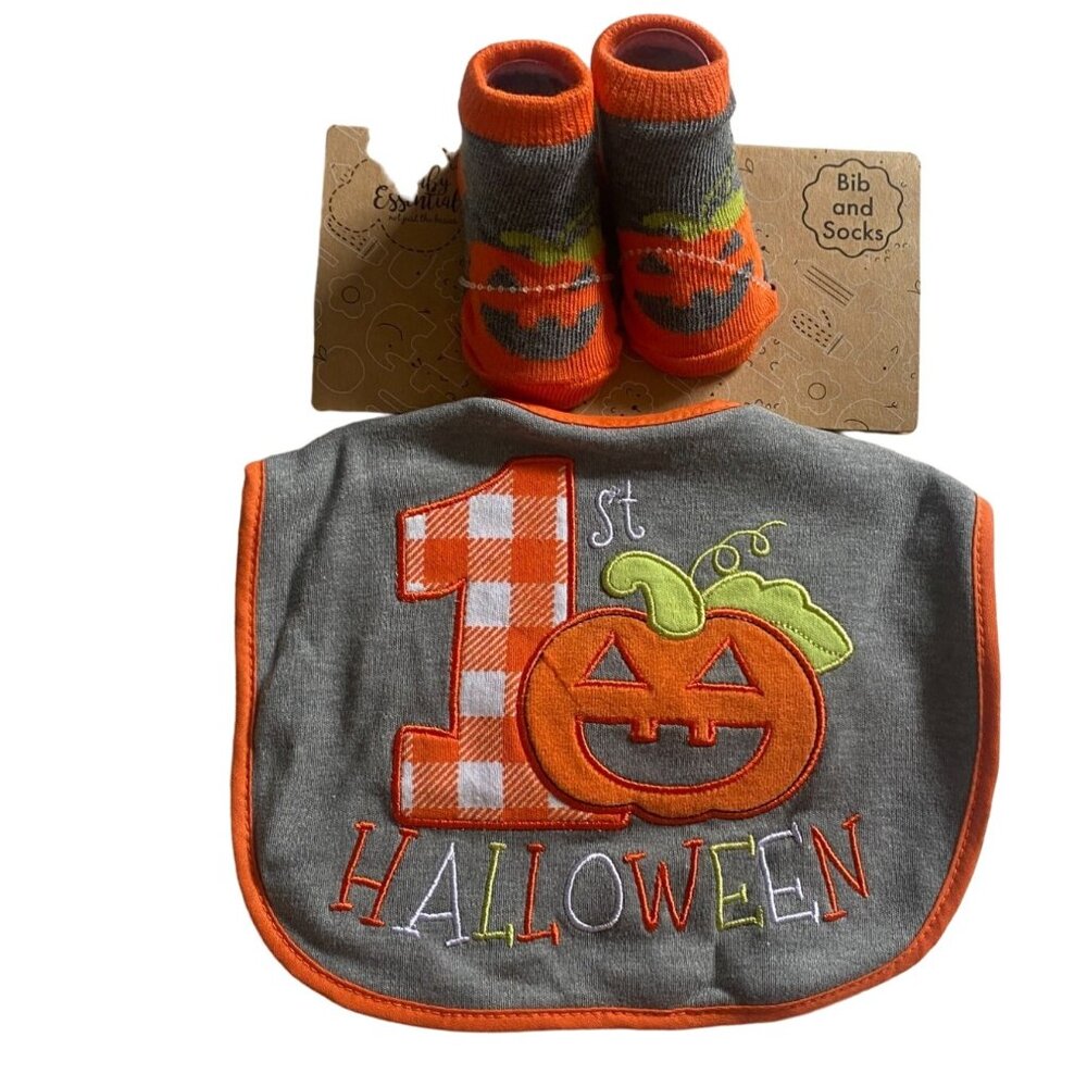 Baby Essentials 'My 1st Halloween' Bib and Socks-New!